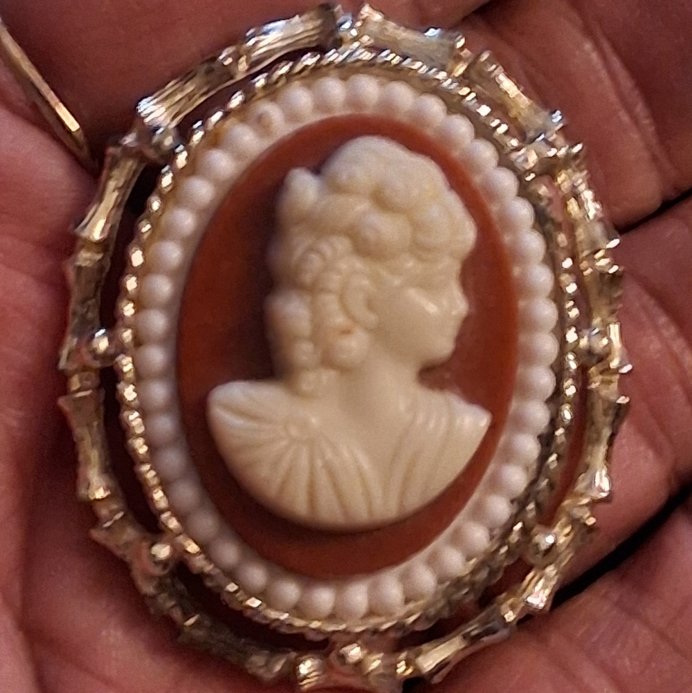 Vintage 1960 Cameo Brooch